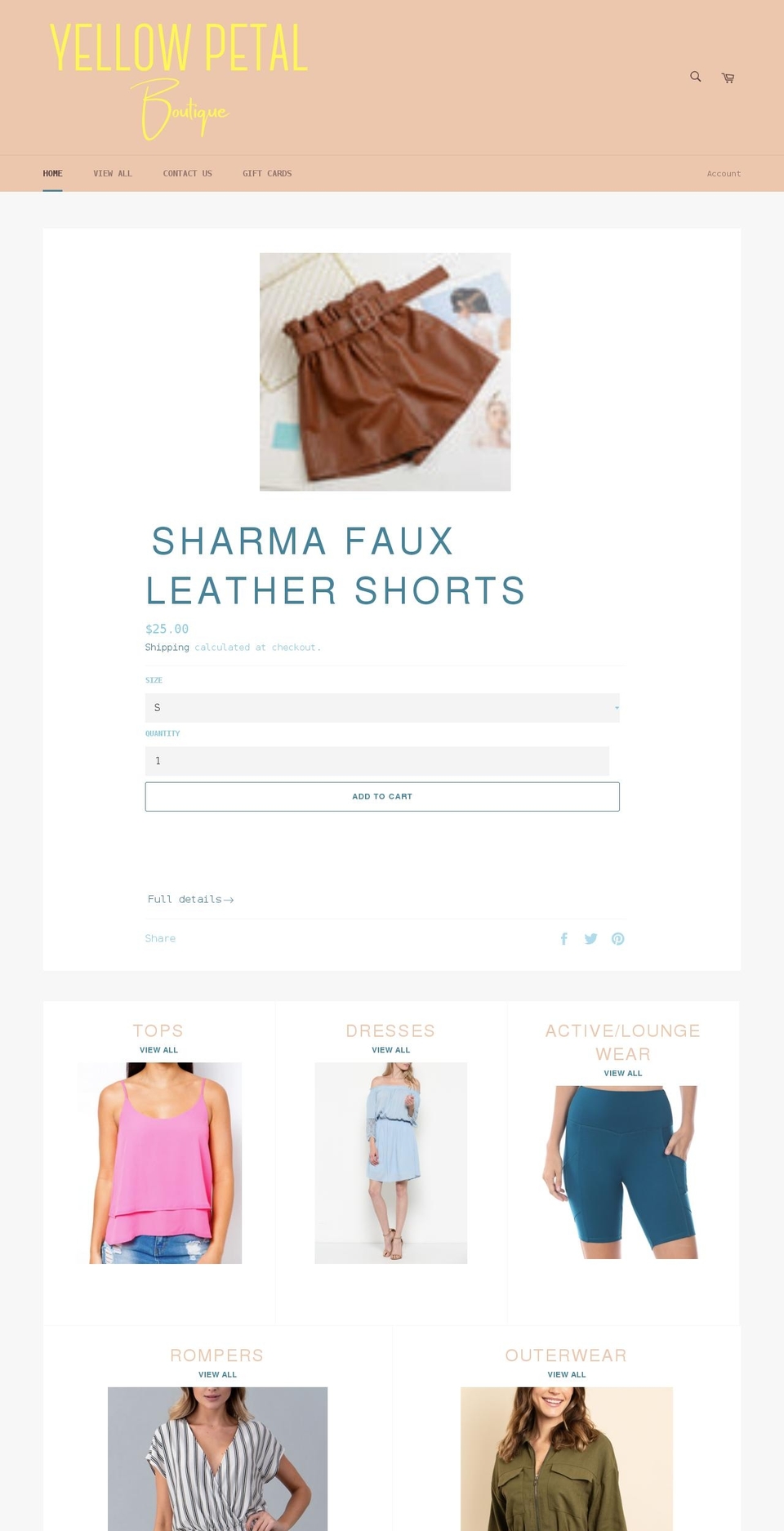 yellowpetalboutique.com shopify website screenshot