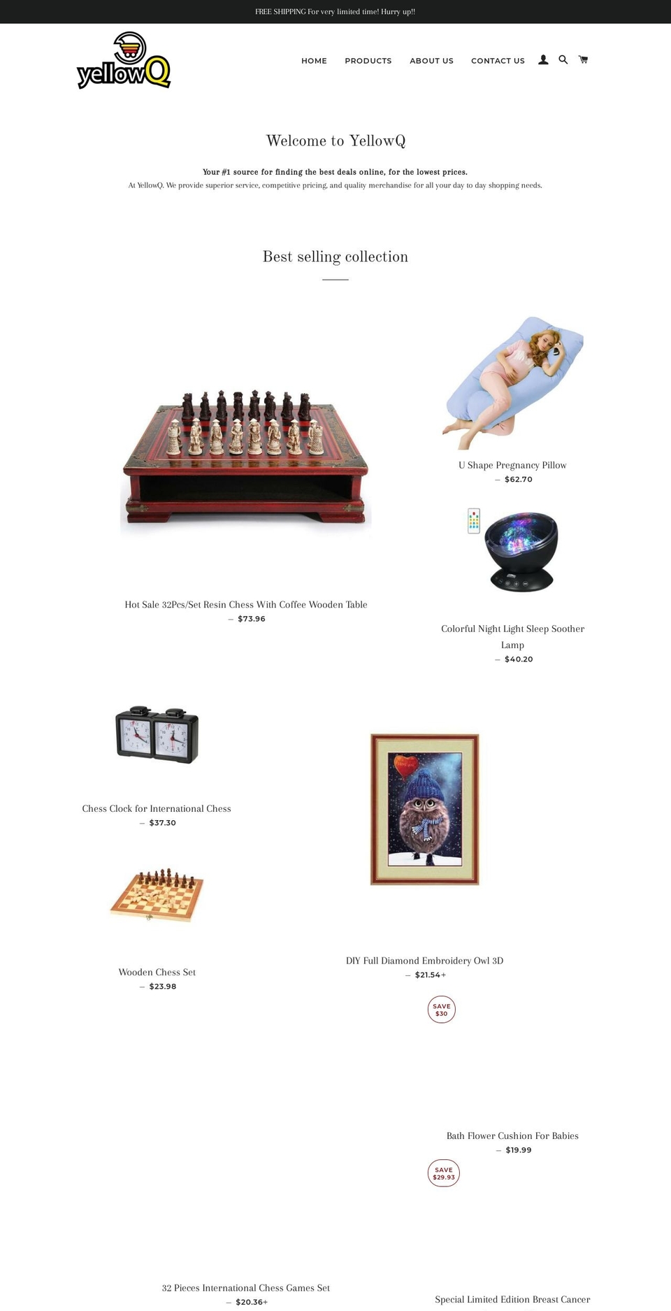 yellowq.com — Shopify storefront screenshot