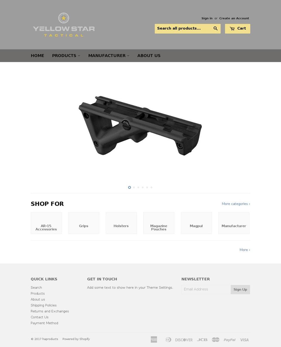 yellowstartactical.com shopify website screenshot
