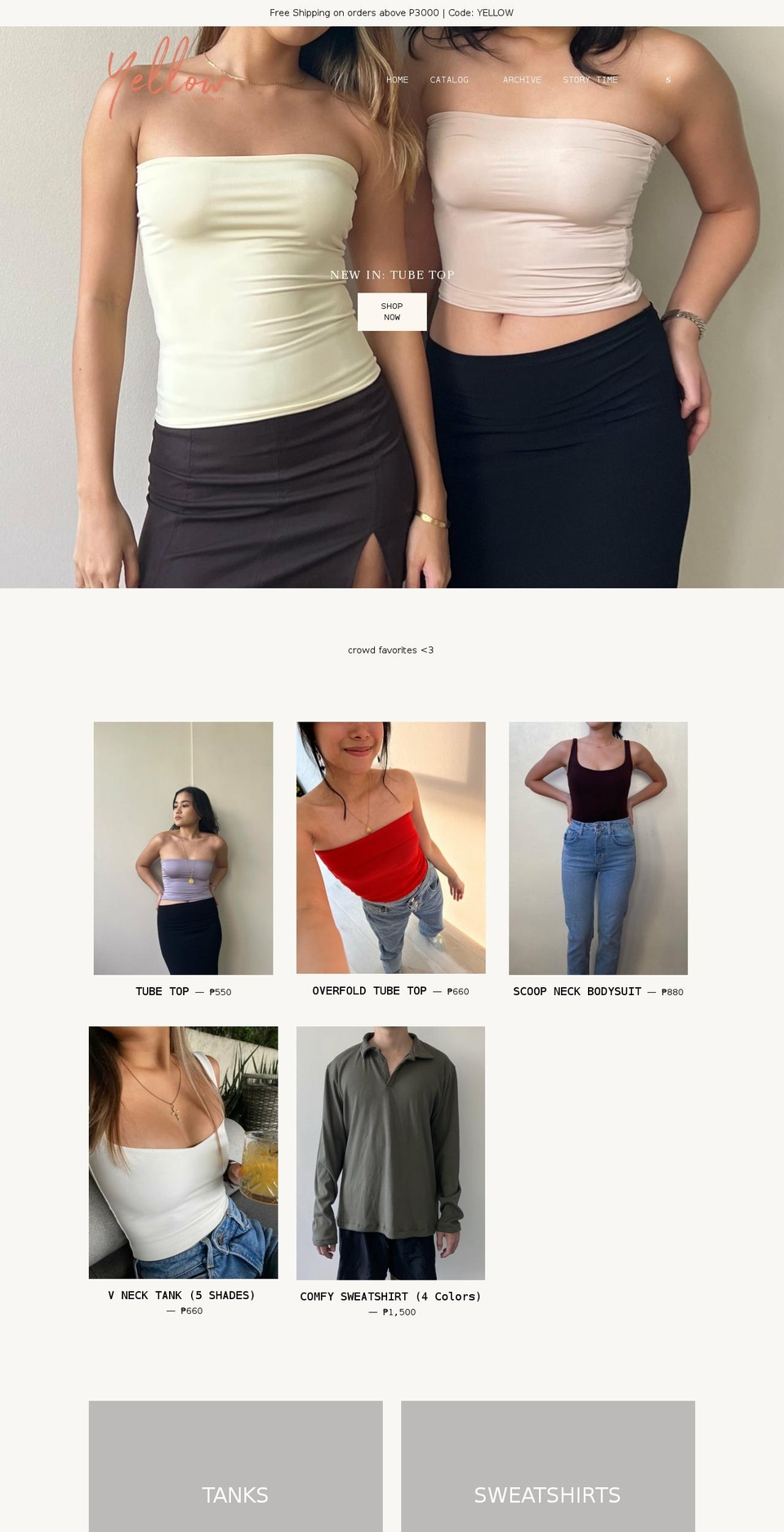 yellowtheconcept.com shopify website screenshot