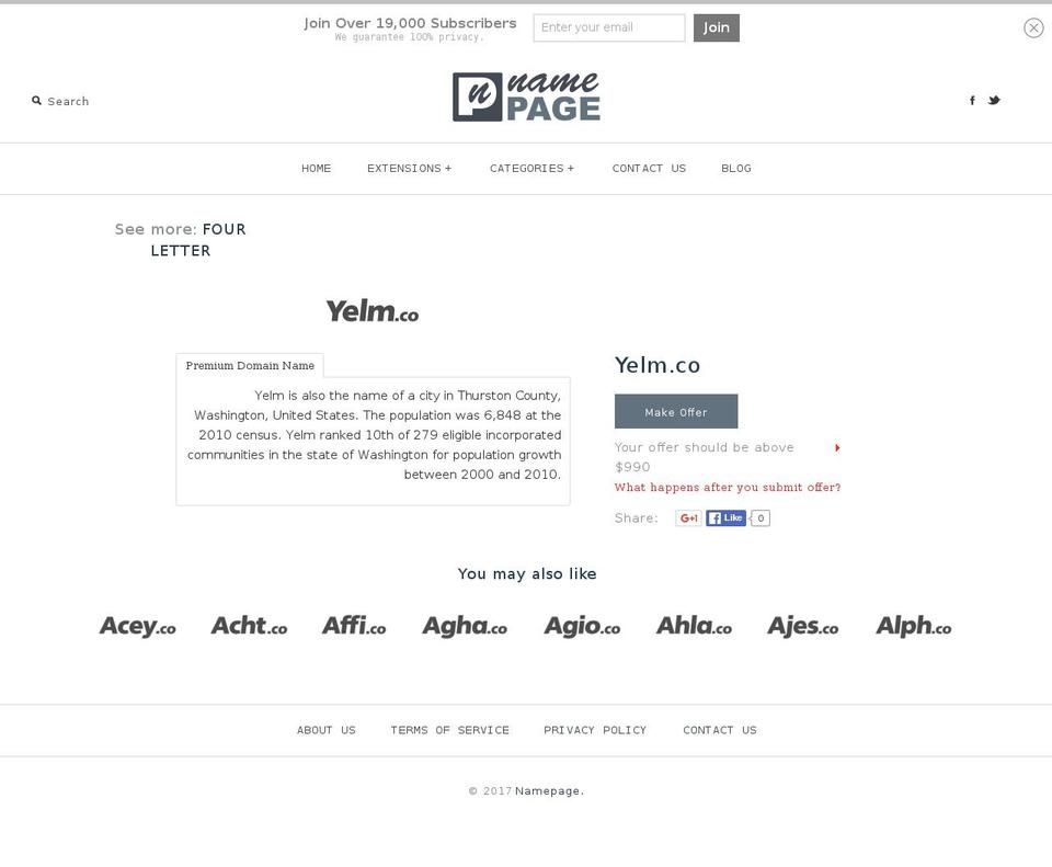 yelm.co shopify website screenshot