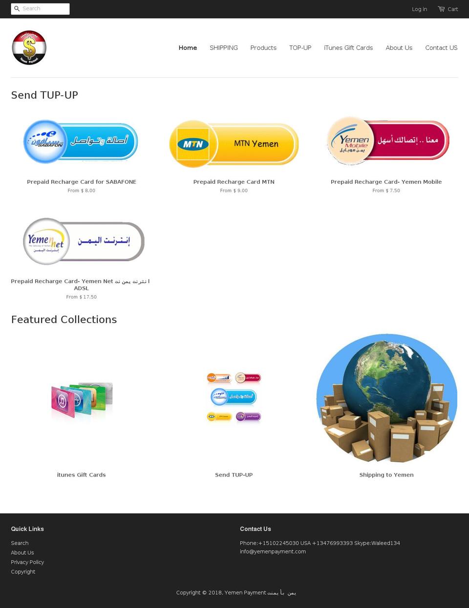 yemenpayment.com — Shopify storefront screenshot