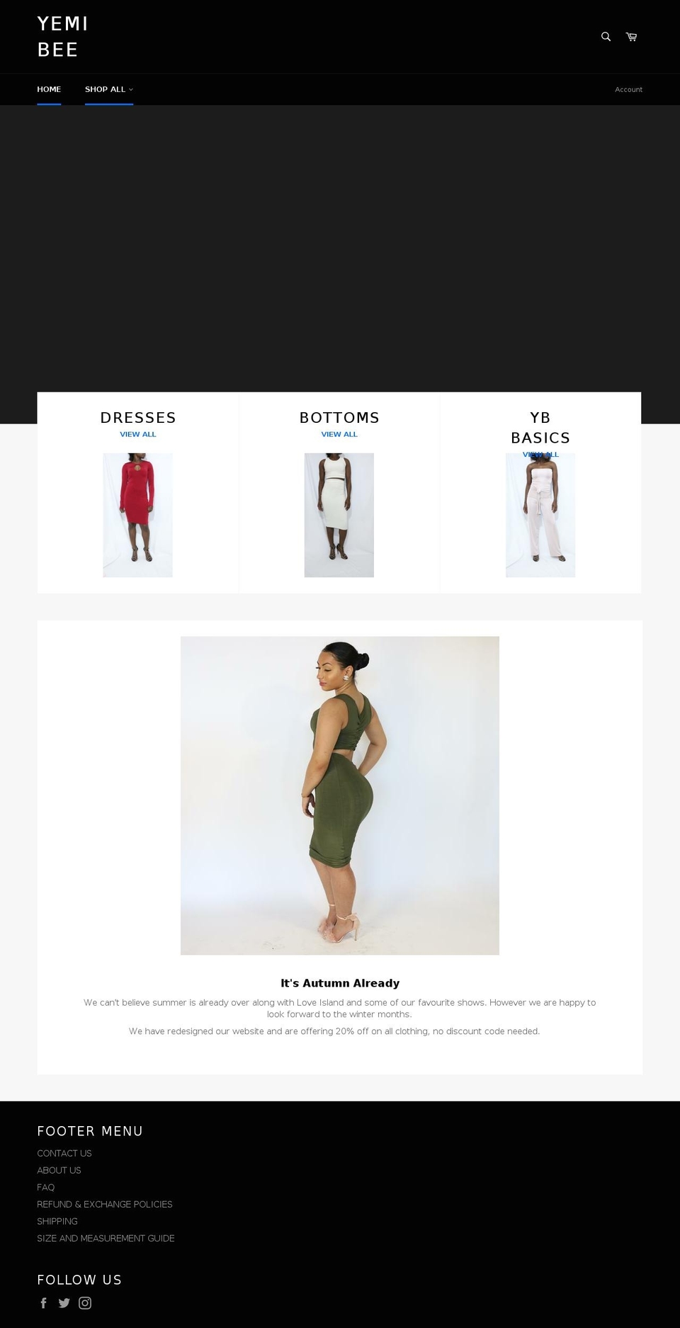yemibee.com — Shopify storefront screenshot