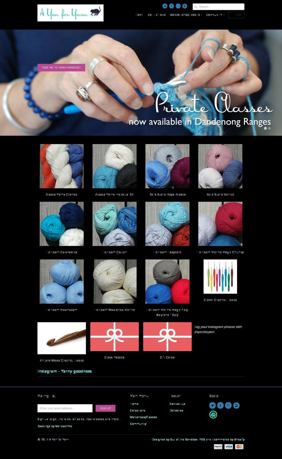 yenforyarn.com shopify website screenshot