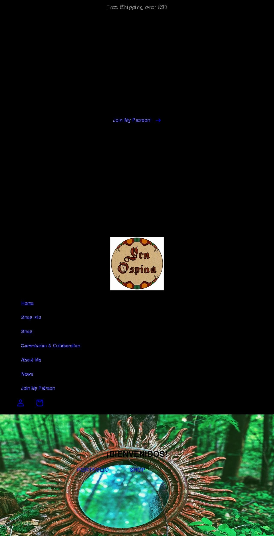 yenospina.com shopify website screenshot