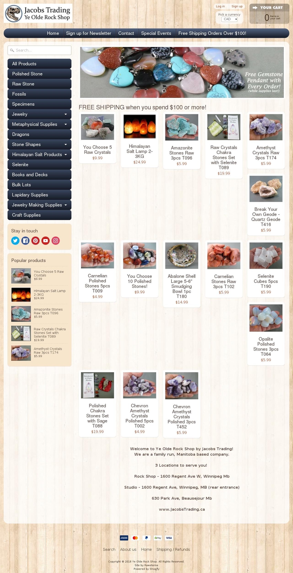 yeoldrockshop.com — Shopify storefront screenshot