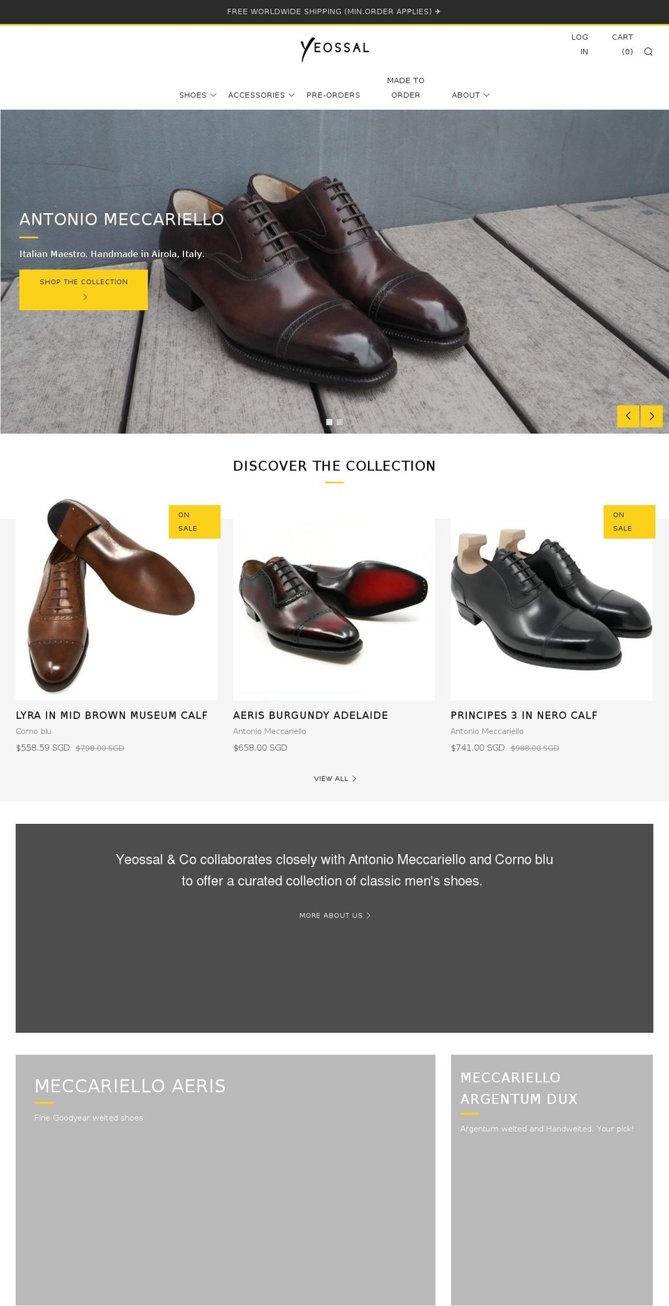 yeossal.com shopify website screenshot