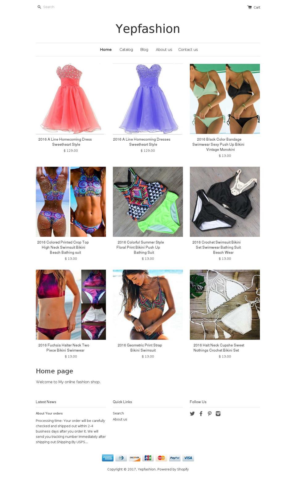 yepfashion.com shopify website screenshot