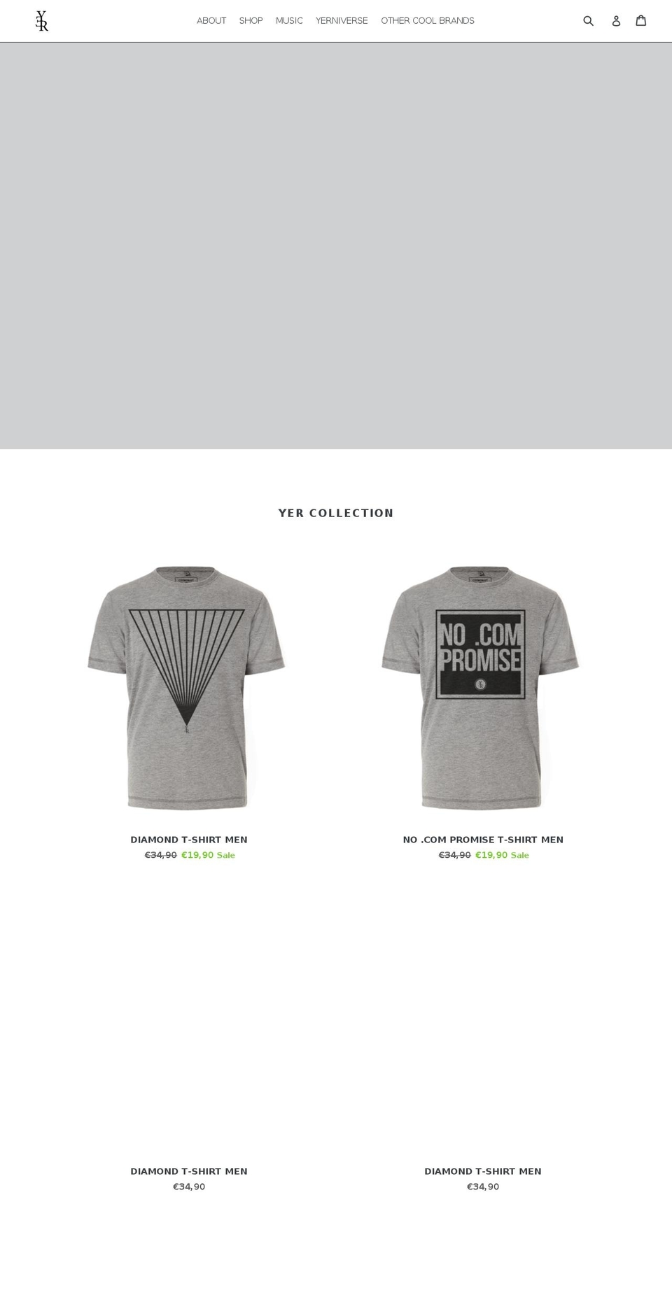 yer.clothing shopify website screenshot