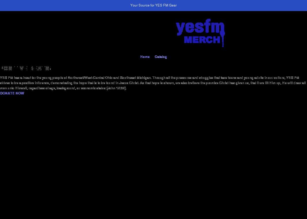 yes-fm-merch.myshopify.com shopify website screenshot