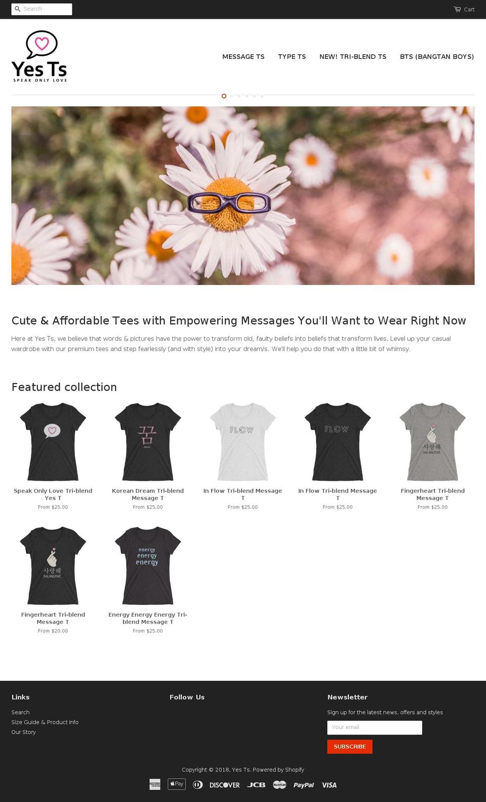 yes-ts.com — Shopify storefront screenshot