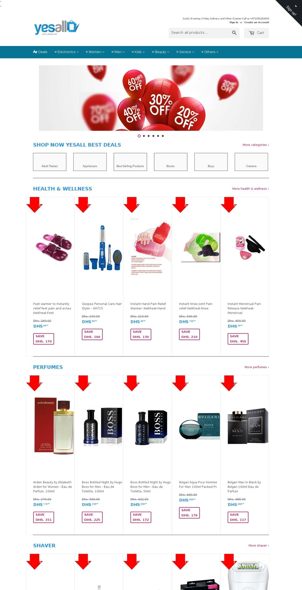 yesall.us shopify website screenshot