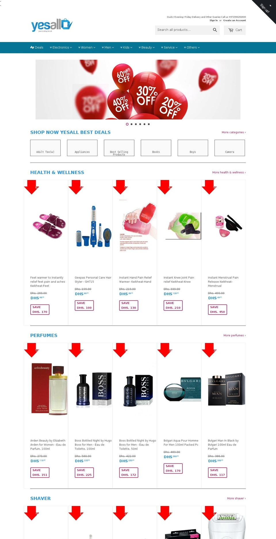 yesallover.com shopify website screenshot