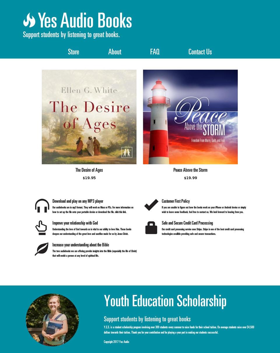 yesaudiobooks.com — Shopify storefront screenshot