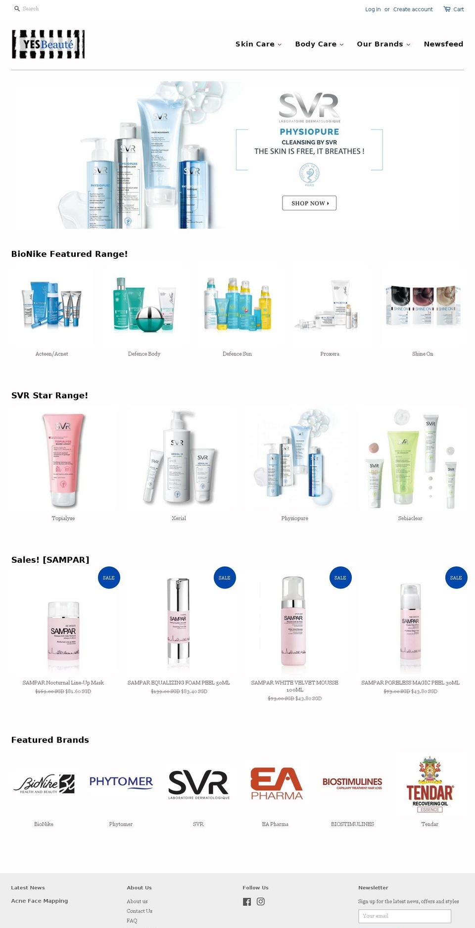 yesbeaute.com — Shopify storefront screenshot