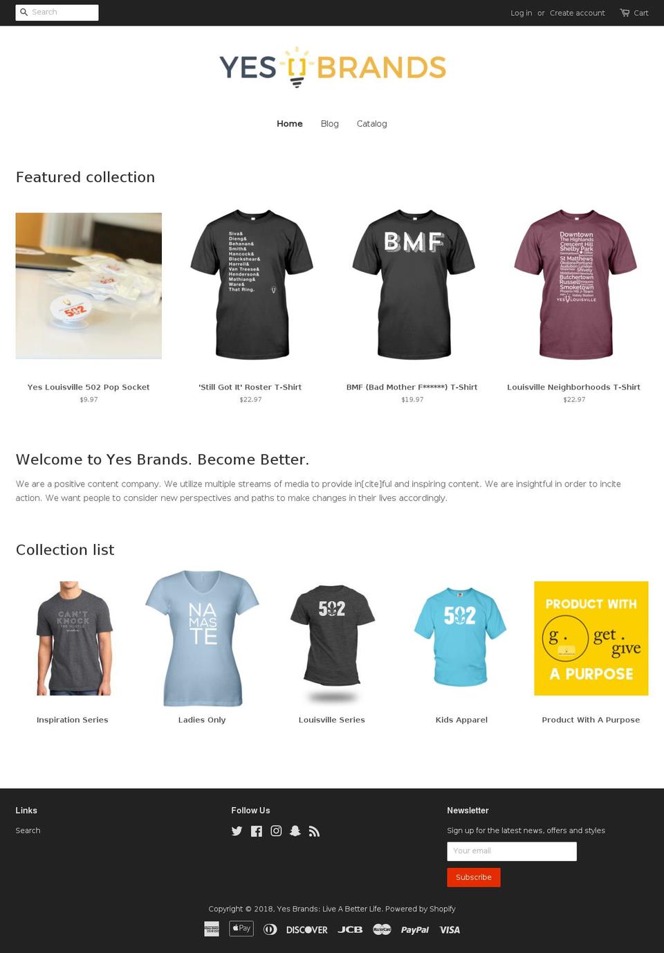 yesbrands.org shopify website screenshot