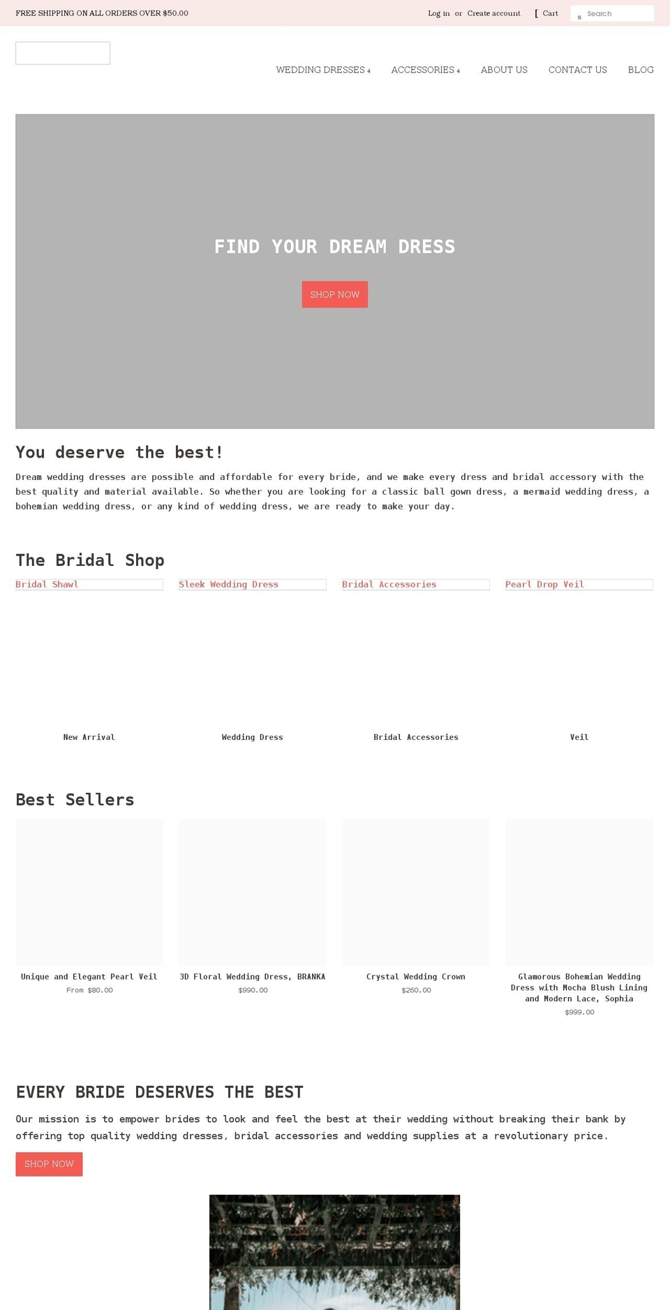 yesbridal.com.au shopify website screenshot