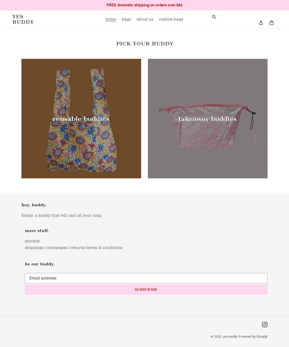 yesbuddy.com.au shopify website screenshot