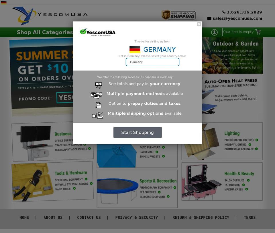 yescomcn.com shopify website screenshot