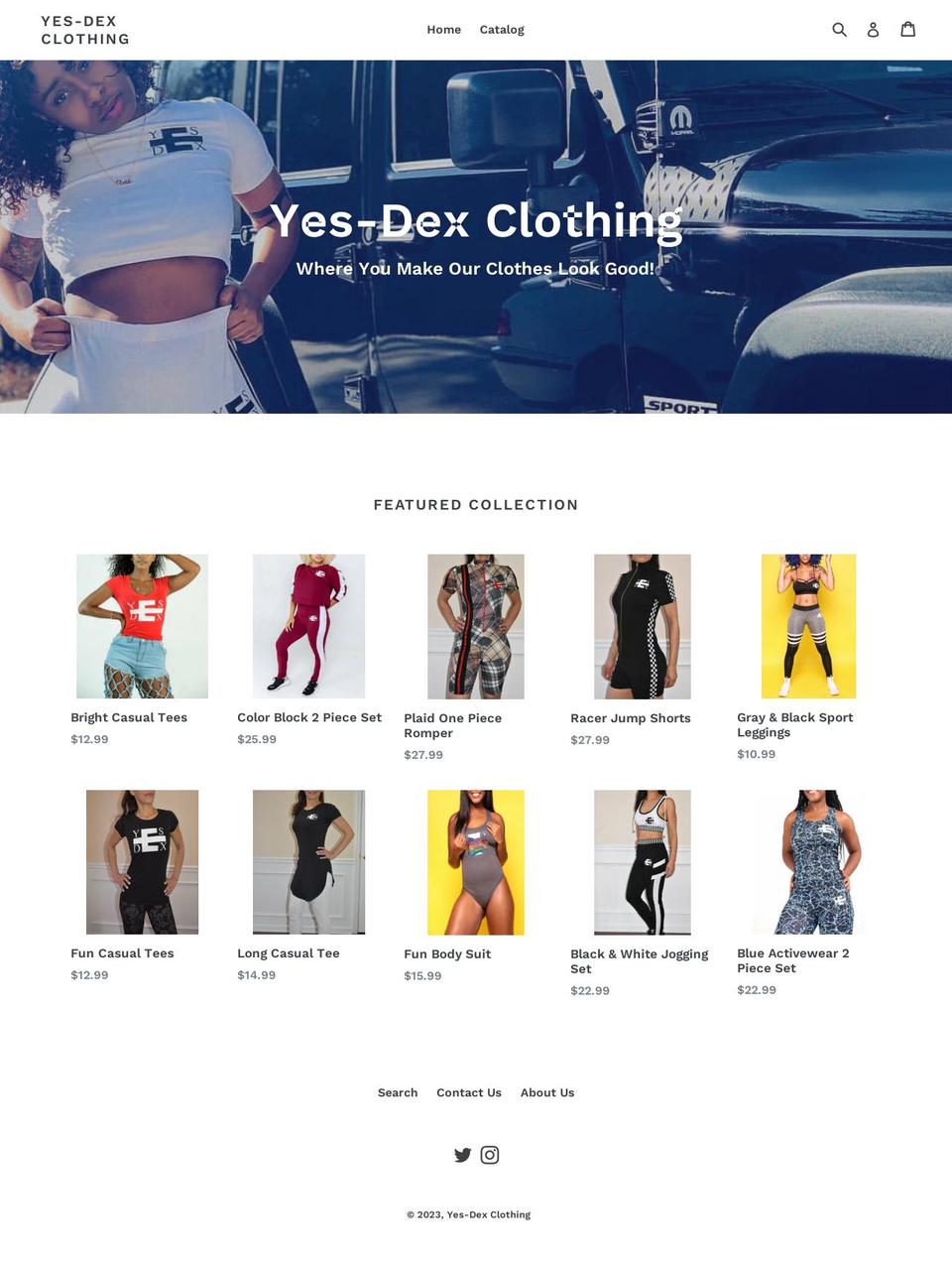 yesdexclothing.com — Shopify storefront screenshot