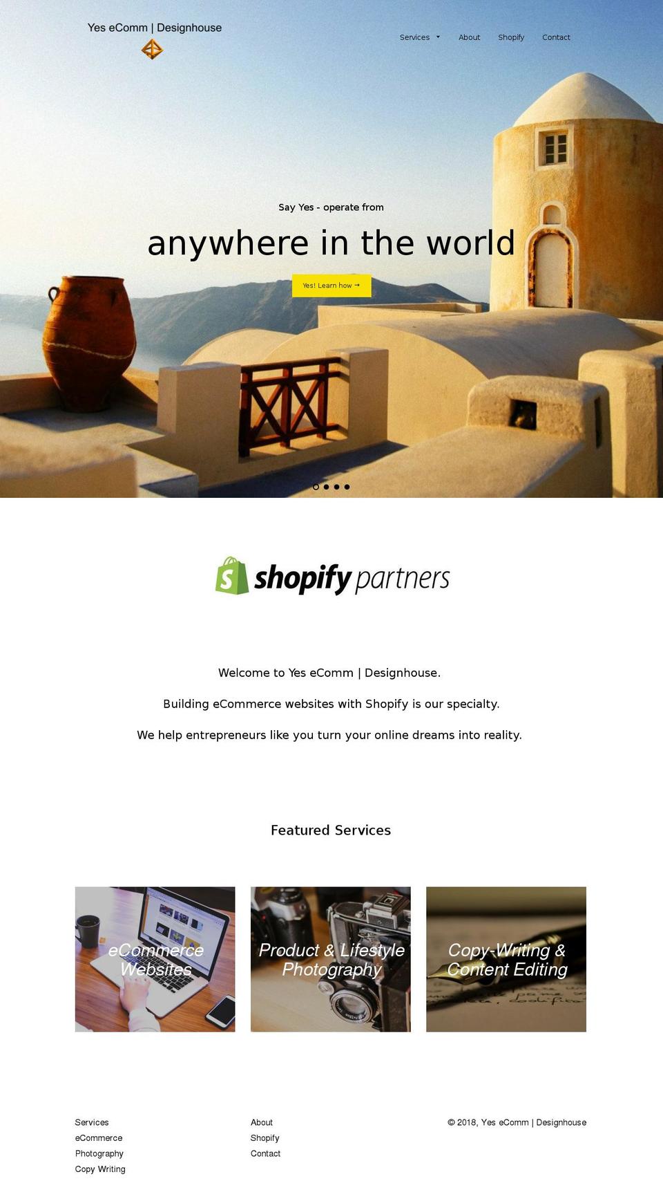 yesecomm.com shopify website screenshot