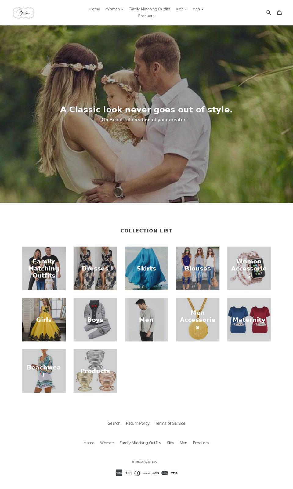 yeshma.com — Shopify storefront screenshot