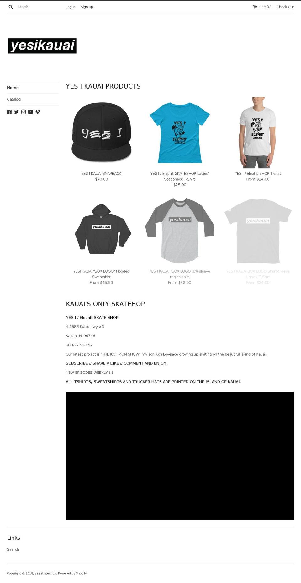 yesikauai.com — Shopify storefront screenshot