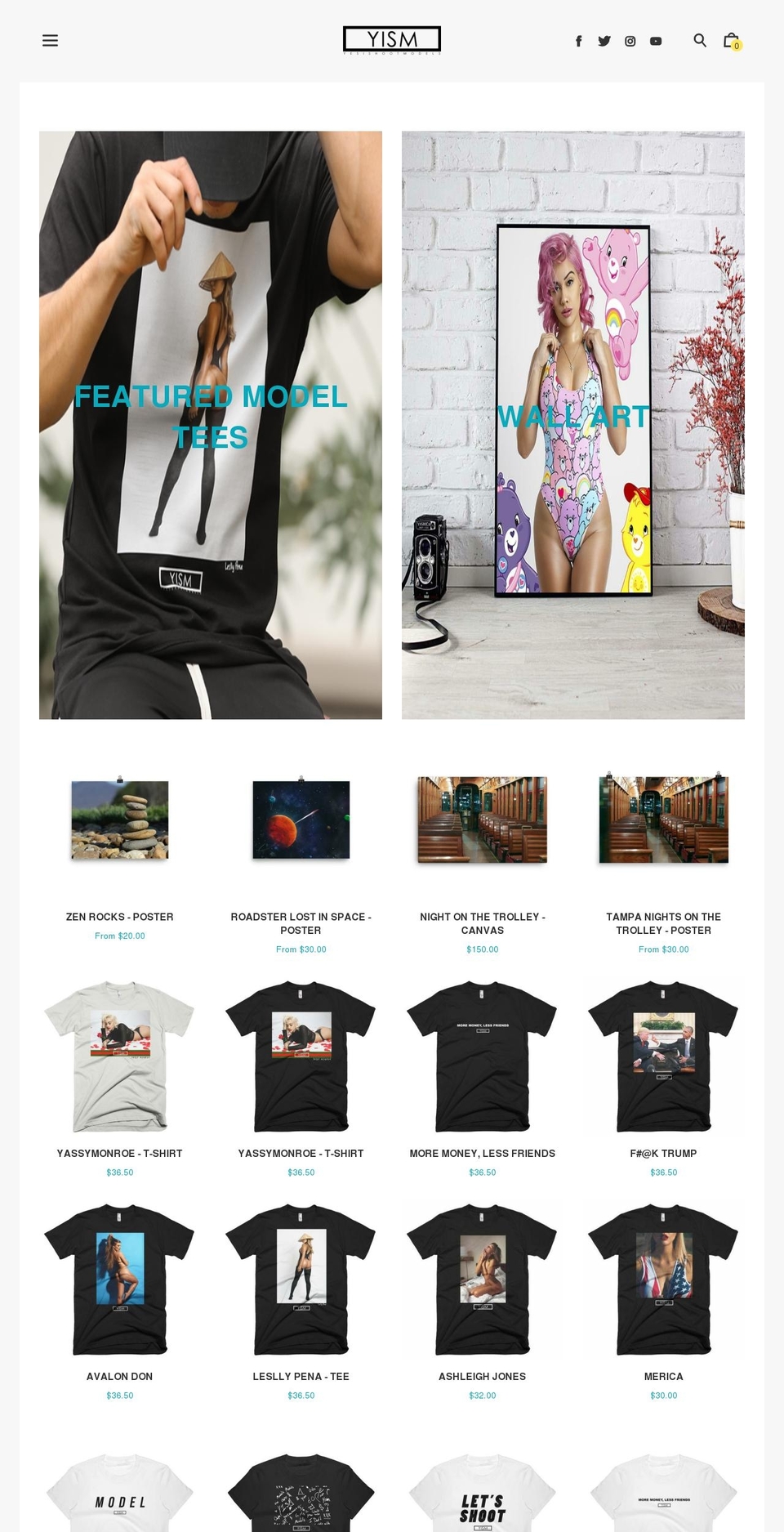 Editorial Shopify theme site example yesishootmodels.com