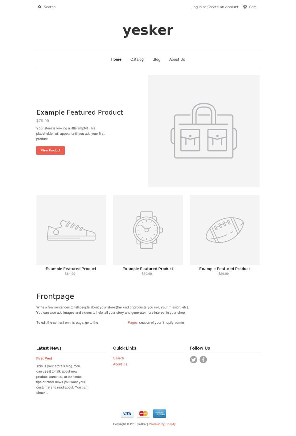 yesker.com shopify website screenshot