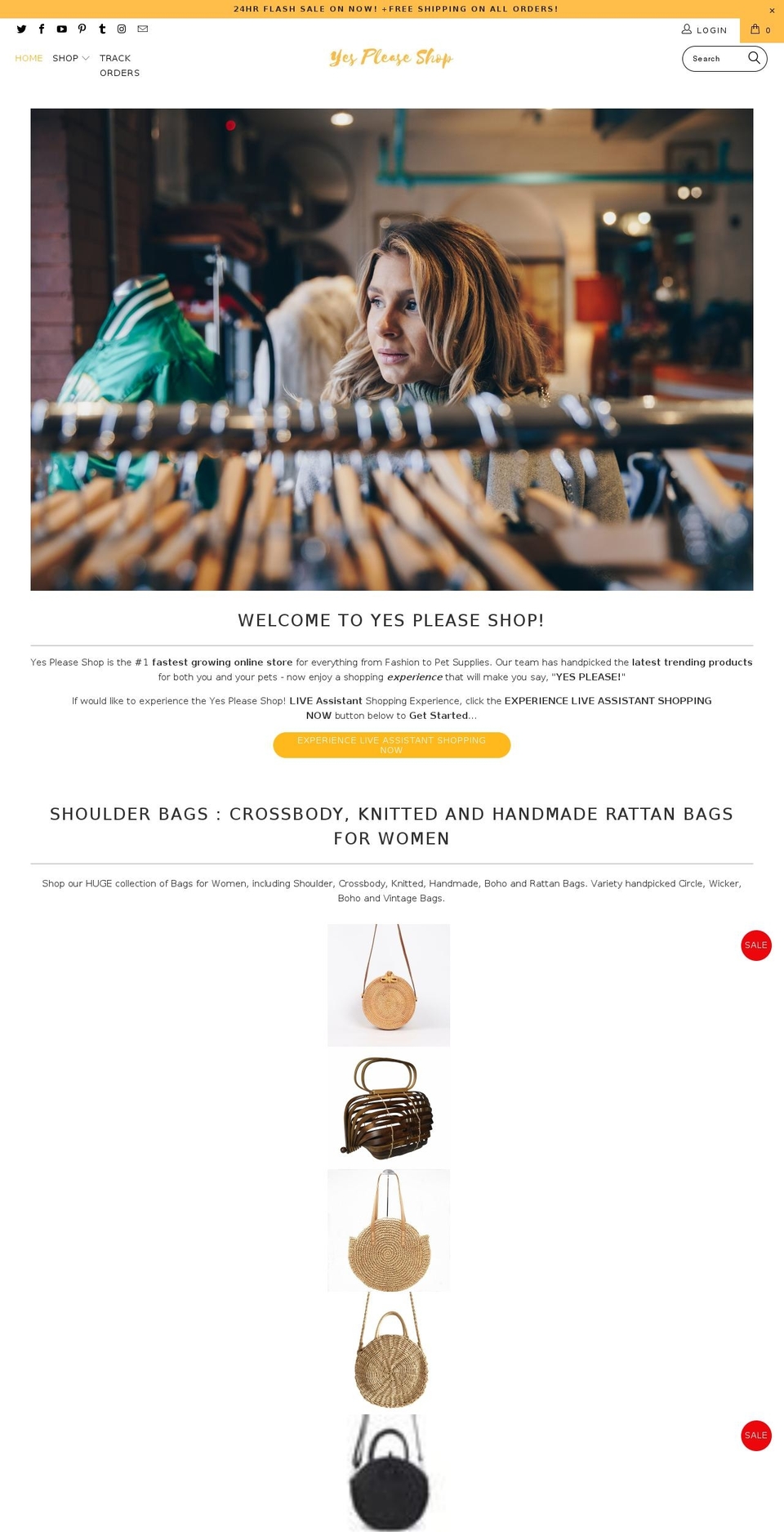 yespleaseshop.com — Shopify storefront screenshot