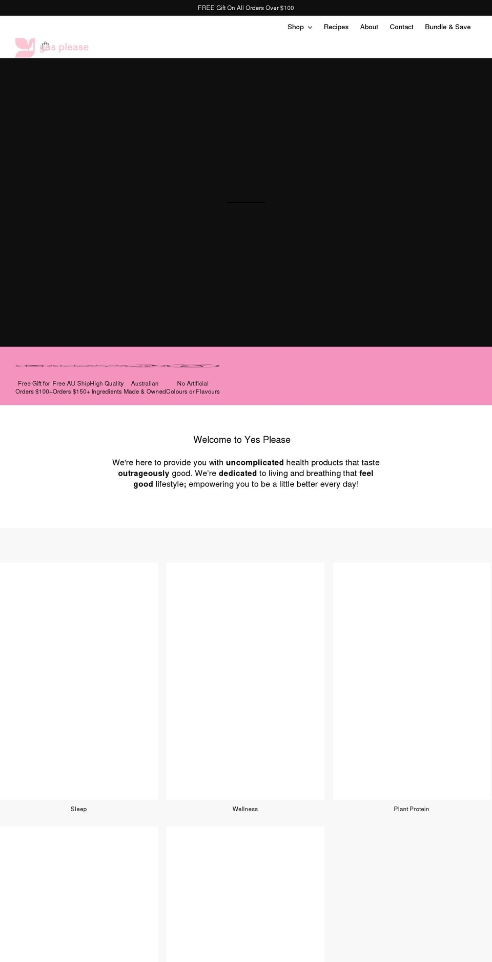 yespleasesupplements.com shopify website screenshot