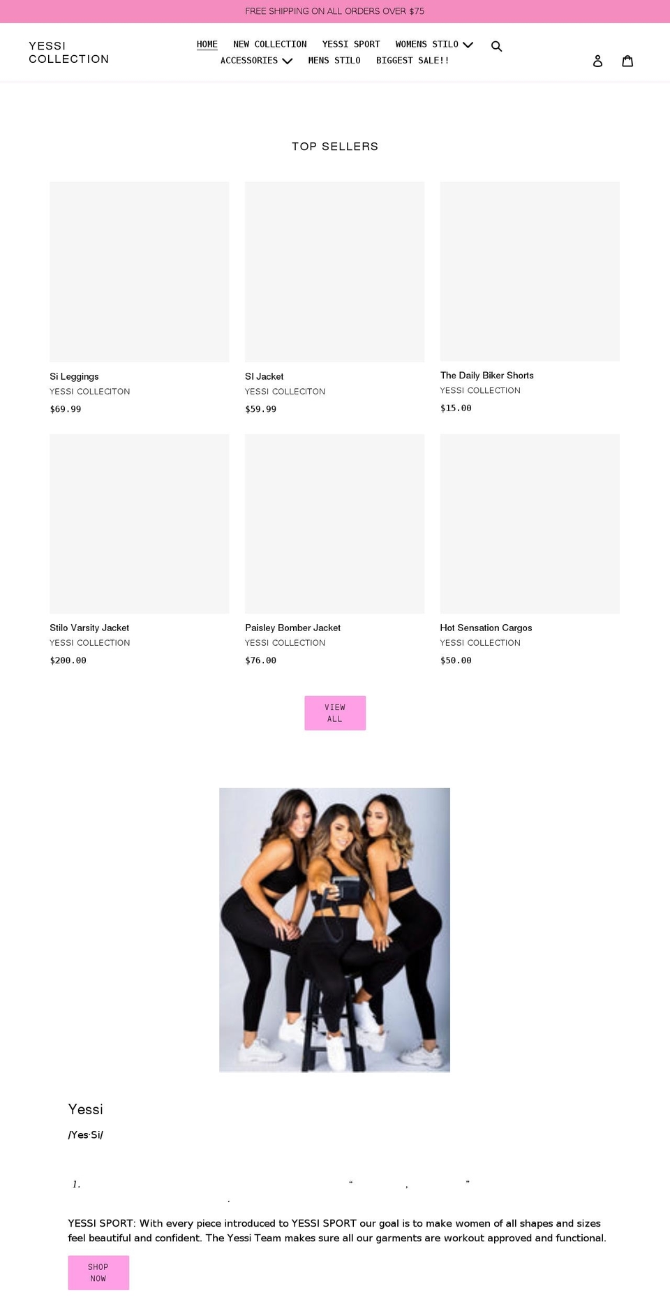 yessi.co shopify website screenshot