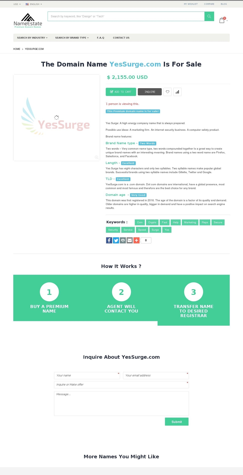 yessurge.com shopify website screenshot