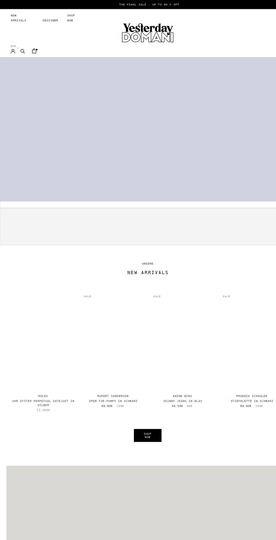 yesterdaydomani.com shopify website screenshot