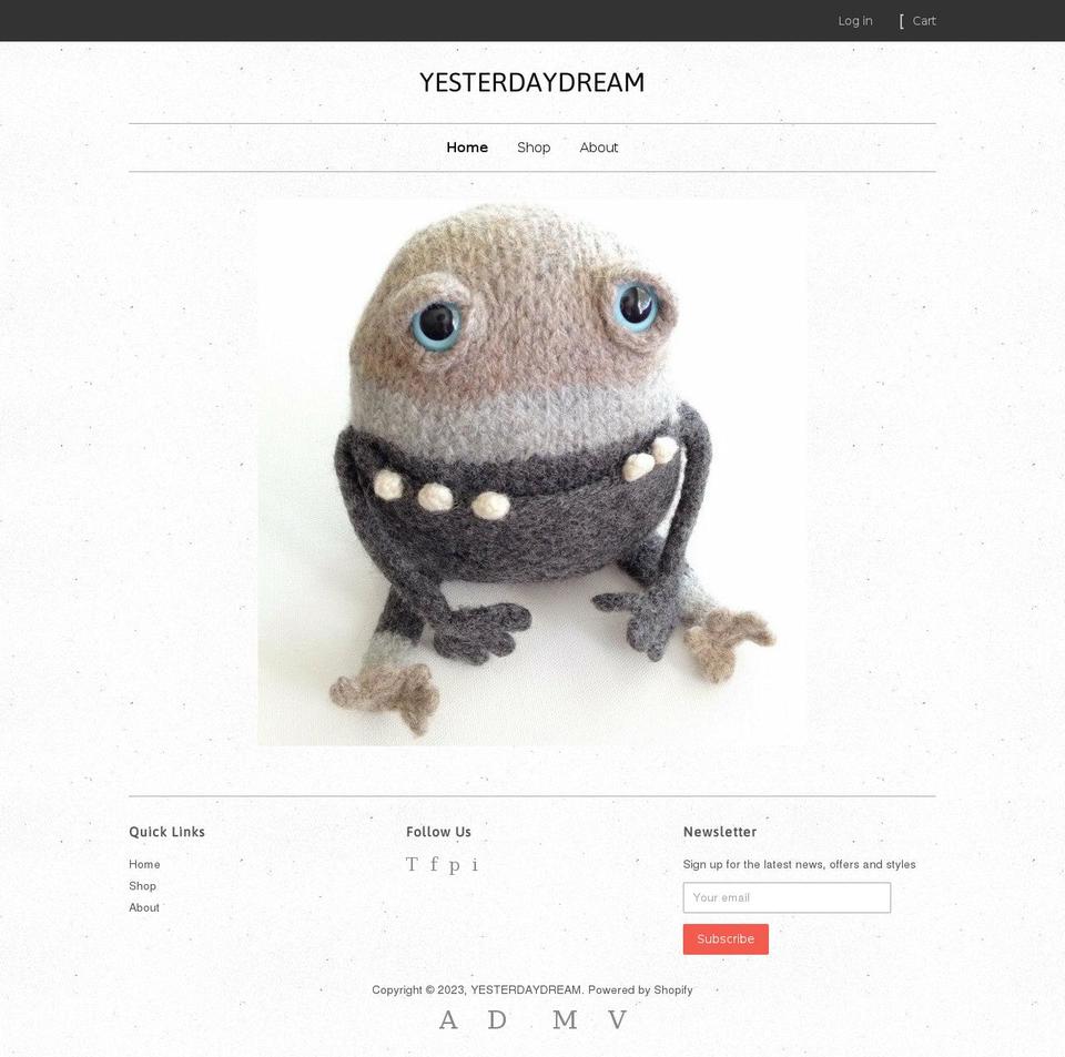 yesterdaydream.com shopify website screenshot