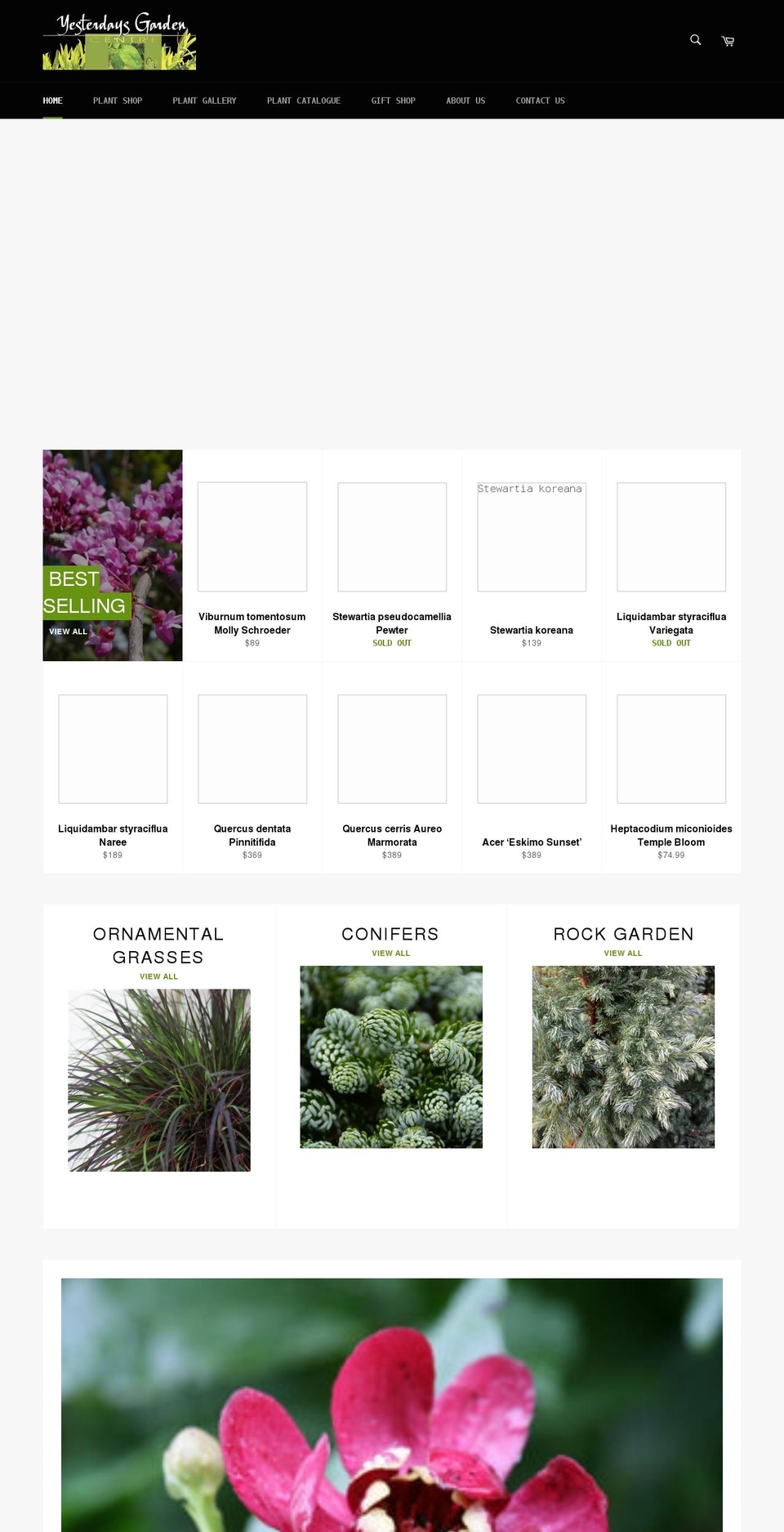 yesterdaysgarden.ca shopify website screenshot