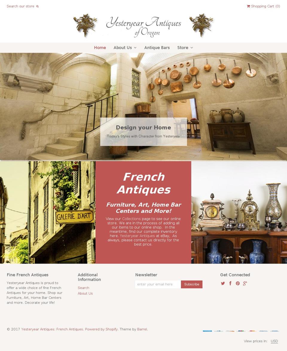 yesteryear.net shopify website screenshot
