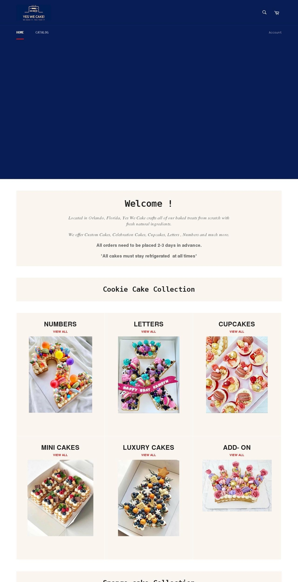 yeswecakeorlando.com shopify website screenshot