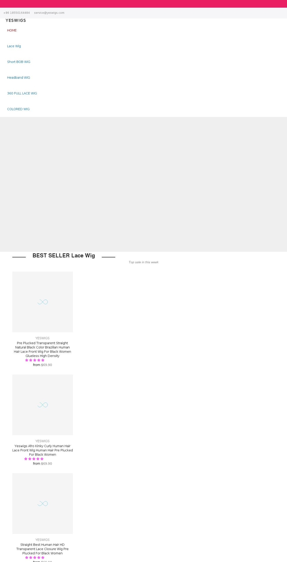 yeswigs.com shopify website screenshot