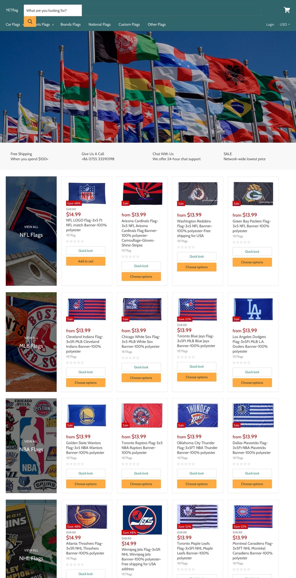 yetflag.com — Shopify storefront screenshot
