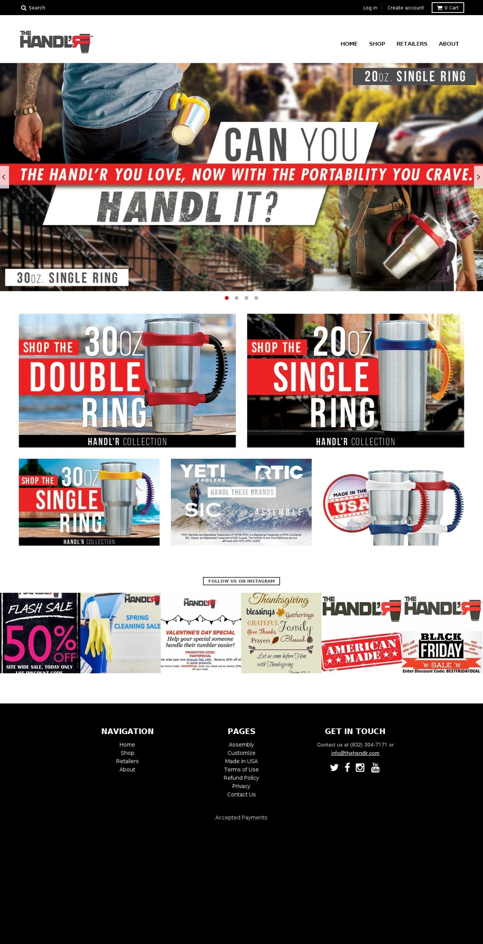 yetiramblerhandle.com shopify website screenshot