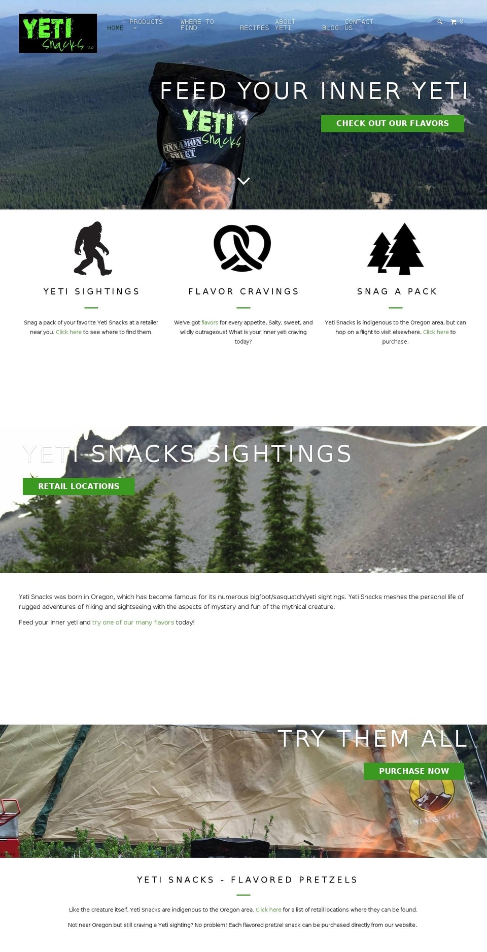 yetisnack.com — Shopify storefront screenshot