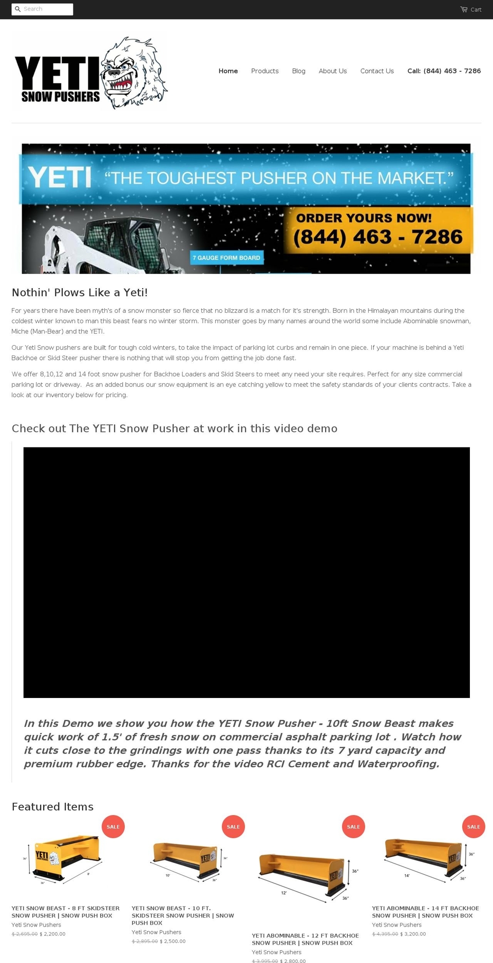 yetisnowplows.com shopify website screenshot
