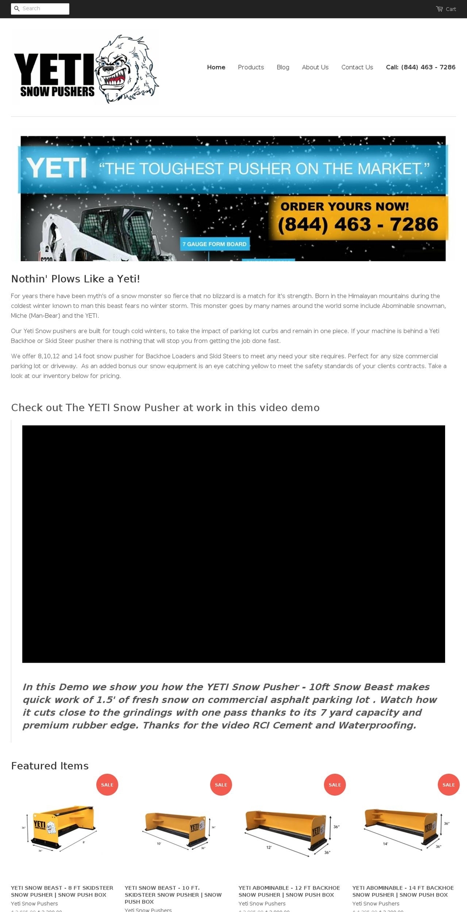 yetisnowpusher.com shopify website screenshot