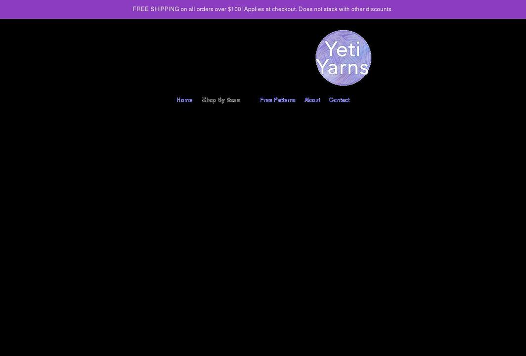 yetiyarns.com shopify website screenshot