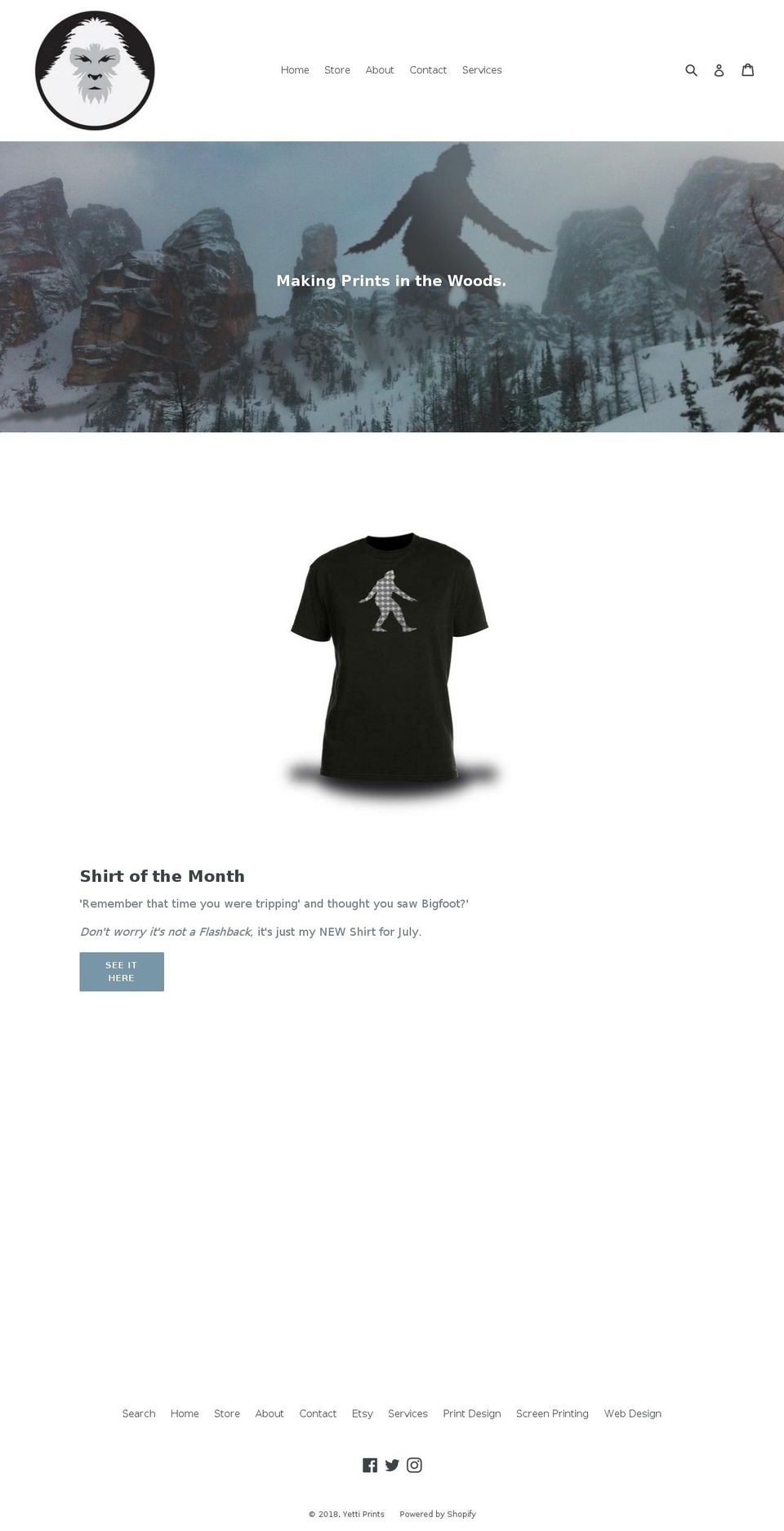 yettiprints.com shopify website screenshot
