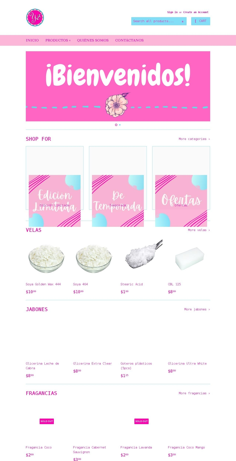 yevelasyjabonespr.com shopify website screenshot