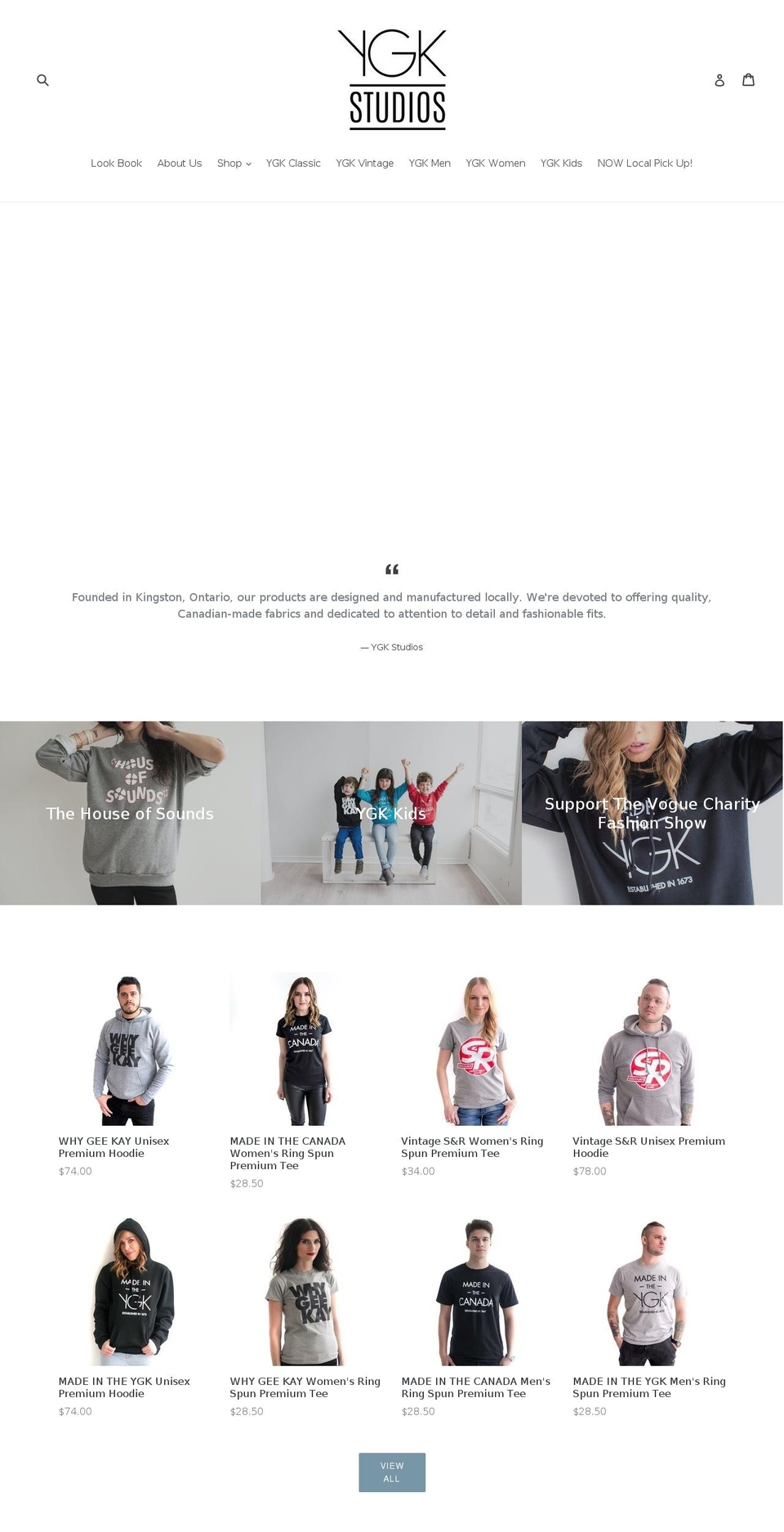 ygkstudios.com shopify website screenshot