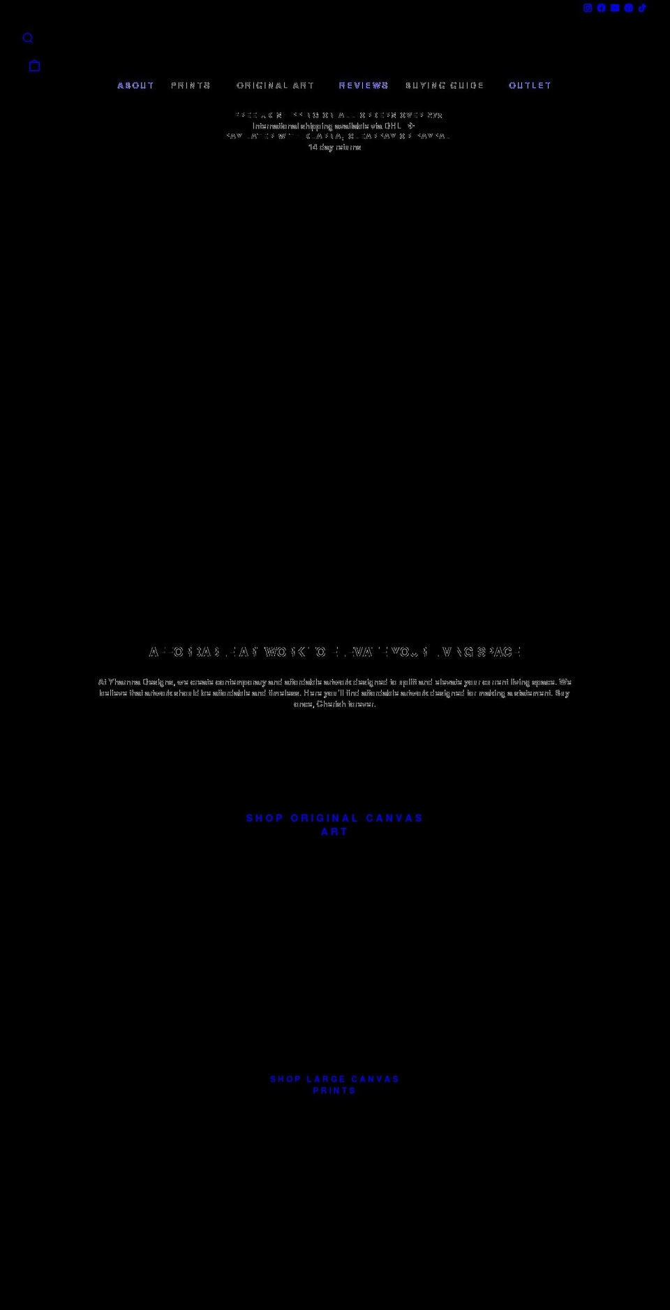 yharnnadesigns.com shopify website screenshot