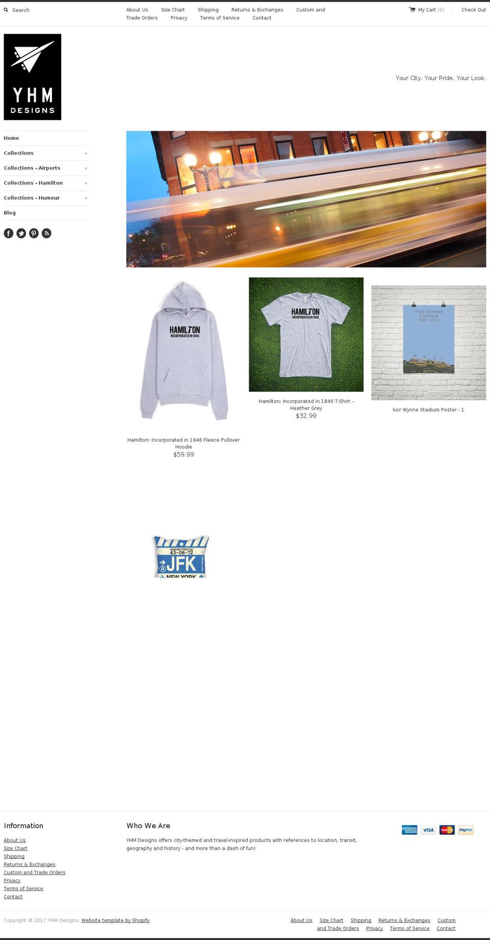 yhmdesigns.com shopify website screenshot